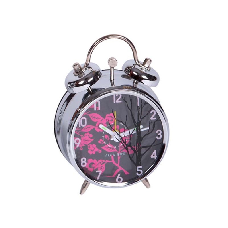 RELOJ CAMPANAS PEQ. MOD.DIAL NEGRO C/FLORES ROJAS 13 x 8,5 x 4 cm RELOJ CAMPANAS PEQ. MOD.DIAL NEGRO C/FLORES ROJAS 13 x 8,5 x 4 cm