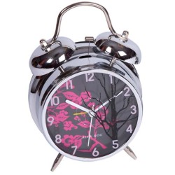 RELOJ CAMPANAS MED. MOD.DIAL NEGRO C/FLORES ROJAS 18 x 11,5 x 5,5 cm