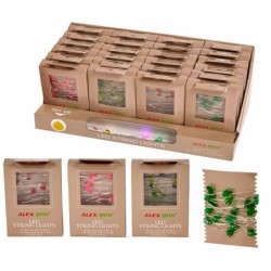 EXP.24 GUIRNALDAS LED,4 MODELOS SURTIDOS 300 cm- 30 figura 1cm x 0,3 cm x 1,5 cm