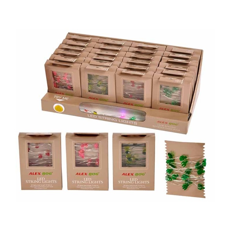 EXP.24 GUIRNALDAS LED,4 MODELOS SURTIDOS 300 cm- 30 figura 1cm x 0,3 cm x 1,5 cm EXP.24 GUIRNALDAS LED,4 MODELOS SURTIDOS 300 cm- 30 figura 1cm x 0,3 cm x 1,5 cm