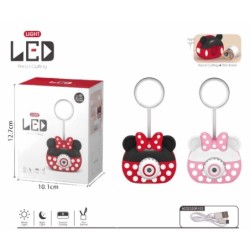 LAMPARA MESA CON COMPLEMENTOS, TOPOS PINK/RED 12,5 x 10 X 7 cm.