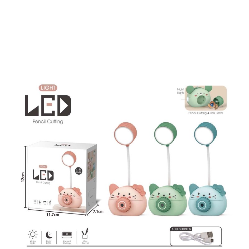 LAMPARA MESA CON COMPLEMENTOS CAT,3 COLORES 1,5 x 6,6 x 22 cm LAMPARA MESA CON COMPLEMENTOS CAT,3 COLORES 1,5 x 6,6 x 22 cm