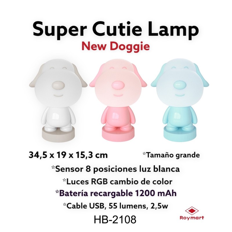 LED LAMP DOG RGB 8 CAMBIOS COLOR  ,3 COLORES 25,3 x 18,5 x 32,4 cm.