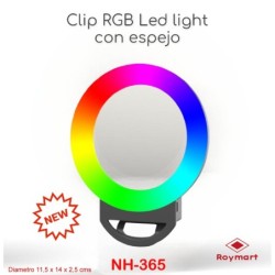 SELFIE CLIP LIGHT CON ESPEJO Diametro 11,5 x 14 x 2,5 cms
