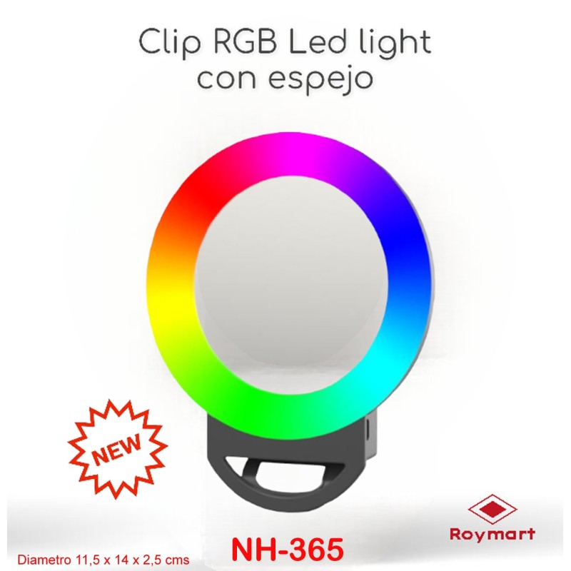 SELFIE CLIP LIGHT CON ESPEJO Diametro 11,5 x 14 x 2,5 cms SELFIE CLIP LIGHT CON ESPEJO Diametro 11,5 x 14 x 2,5 cms