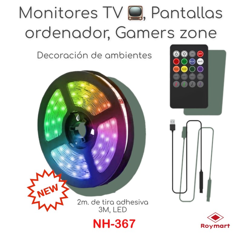 CINTA 2 METROS 36 COLORES LED CON CONTROL REMOTO 2 M. CINTA 2 METROS 36 COLORES LED CON CONTROL REMOTO 2 M.
