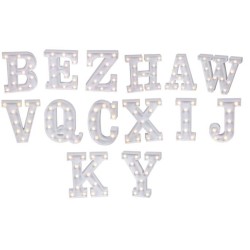 LETRAS CON LUCES LED SURTIDAS,26 MODELOS 22 x 19,5 x 4,5 cm