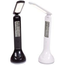 NUEVA LAMP. LEDS SOBREMESA CON CALENDARIO,2 COL. 26 x 9,5 x 9,5 cm.