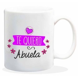 MUG CON MENSAJE TE QUIERO ABUELA 8 x 8 x 9,5 cm.