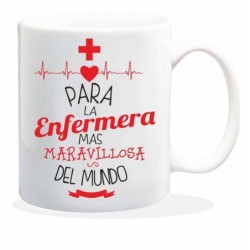 MUG CON MENSAJE PARA LA ENFERMERA 8 x 8 x 9,5 cm.