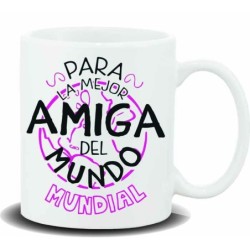 NEW MUG CON MENSAJE PARA LA MEJOR AMIGA 8 x 8 x 9,5 cm.