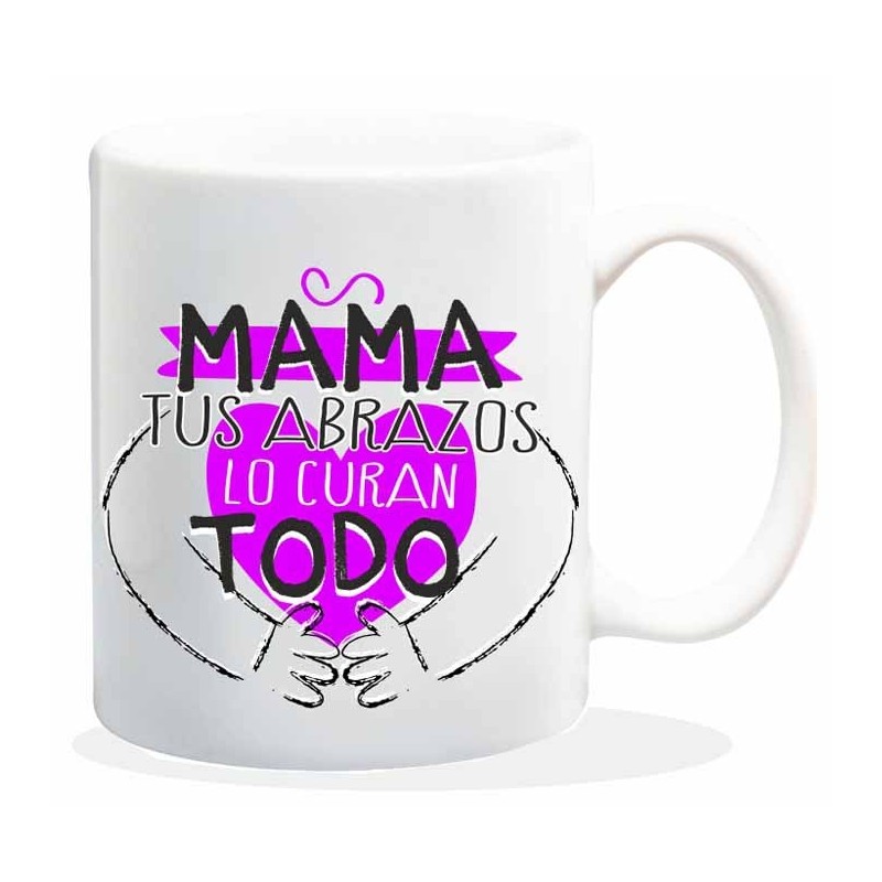 NEW MUG CON MENSAJE MAMA,TUS ABRAZOS 8 x 8 x 9,5 cm. NEW MUG CON MENSAJE MAMA,TUS ABRAZOS 8 x 8 x 9,5 cm.