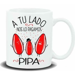 NEW MUG CON MENSAJE A TU LADO NOS LO PASAMOS 8 x 8 x 9,5 cm.