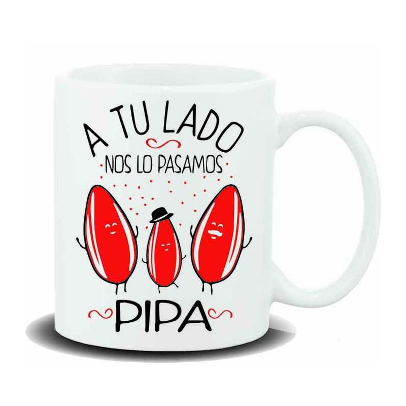 NEW MUG CON MENSAJE A TU LADO NOS LO PASAMOS 8 x 8 x 9,5 cm. NEW MUG CON MENSAJE A TU LADO NOS LO PASAMOS 8 x 8 x 9,5 cm.