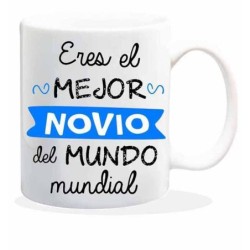 MUG CON MENSAJE ERES EL MEJOR NOVIO 8 x 8 x 9,5 cm.
