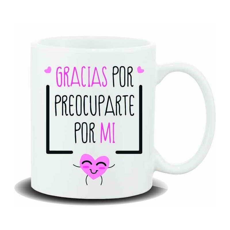 NEW MUG CON MENSAJE GRACIAS POR PREOCUPARTE 8 x 8 x 9,5 cm. NEW MUG CON MENSAJE GRACIAS POR PREOCUPARTE 8 x 8 x 9,5 cm.