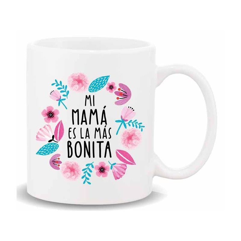 MUG CON MENSAJE MI MAMA ES LA MAS BONITA 8 x 8 x 9,5 cm. MUG CON MENSAJE MI MAMA ES LA MAS BONITA 8 x 8 x 9,5 cm.