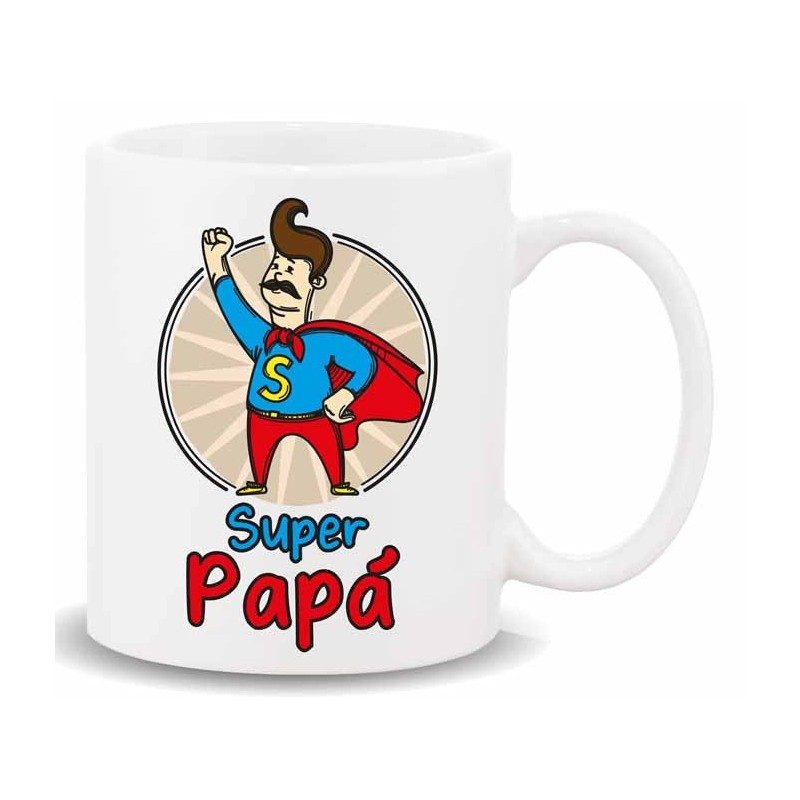 MUG CON MENSAJE ,SUPER PAPA 8 x 8 x 9,5 cm. MUG CON MENSAJE ,SUPER PAPA 8 x 8 x 9,5 cm.