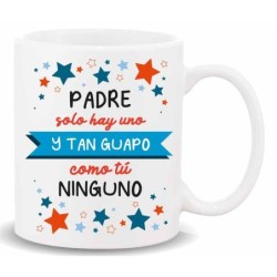 MUG CON MENSAJE ,PADRE SOLO HAY UNO.... 8 x 8 x 9,5 cm.