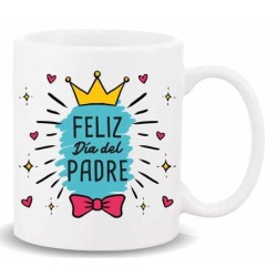 MUG CON MENSAJE ,FELIZ DIA DEL PADRE 8 x 8 x 9,5 cm.