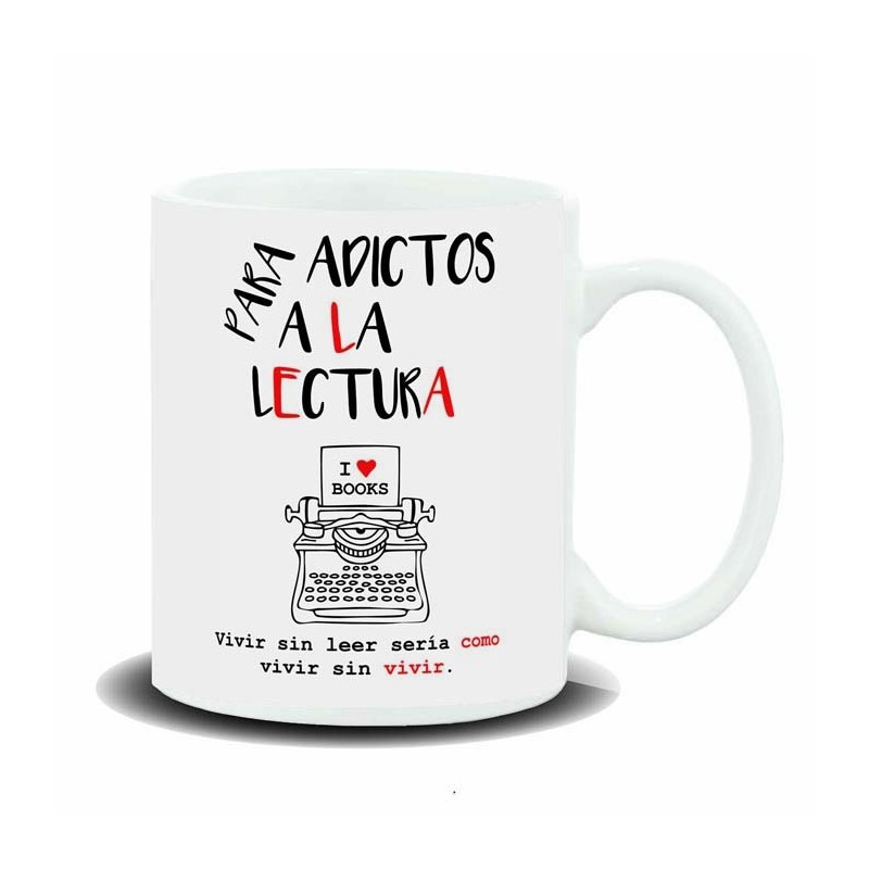 MUG CON MENSAJE ADICTOS A LA LECTURA 8 x 8 x 9,5 cm. MUG CON MENSAJE ADICTOS A LA LECTURA 8 x 8 x 9,5 cm.