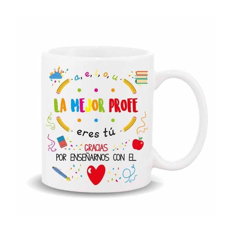 MUG CON MENSAJE LA MEJOR PROFE ERES TU,GRACIAS.... 8 x 8 x 9,5 cm. MUG CON MENSAJE LA MEJOR PROFE ERES TU,GRACIAS.... 8 x 8 x 9,5 cm.