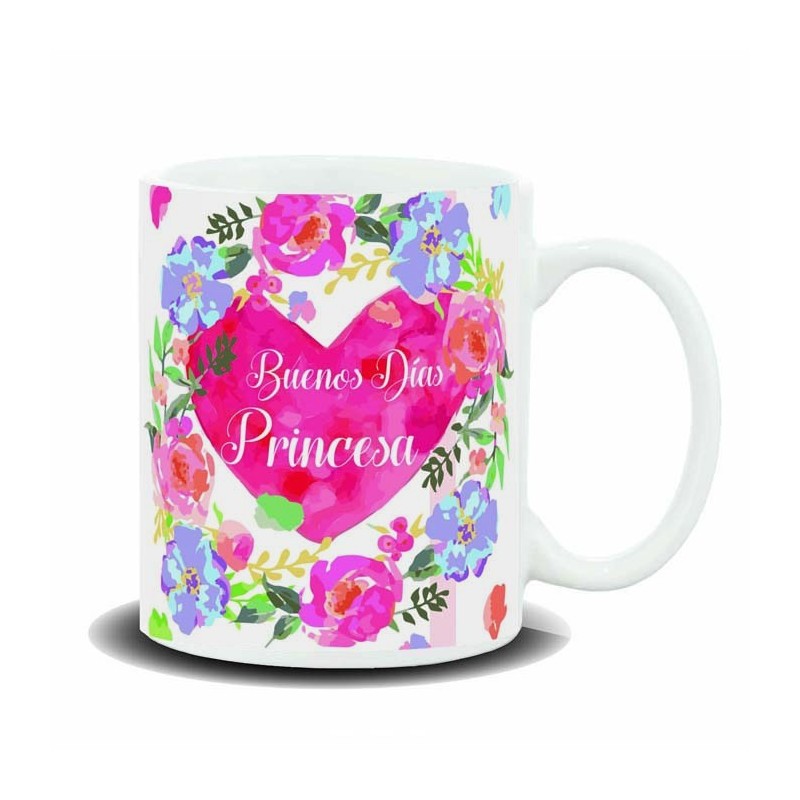 MUG C/ MENSAJE ,BUENOS DIAS PRINCESA HEART 8 x 8 x 9,5 cm. MUG C/ MENSAJE ,BUENOS DIAS PRINCESA HEART 8 x 8 x 9,5 cm.