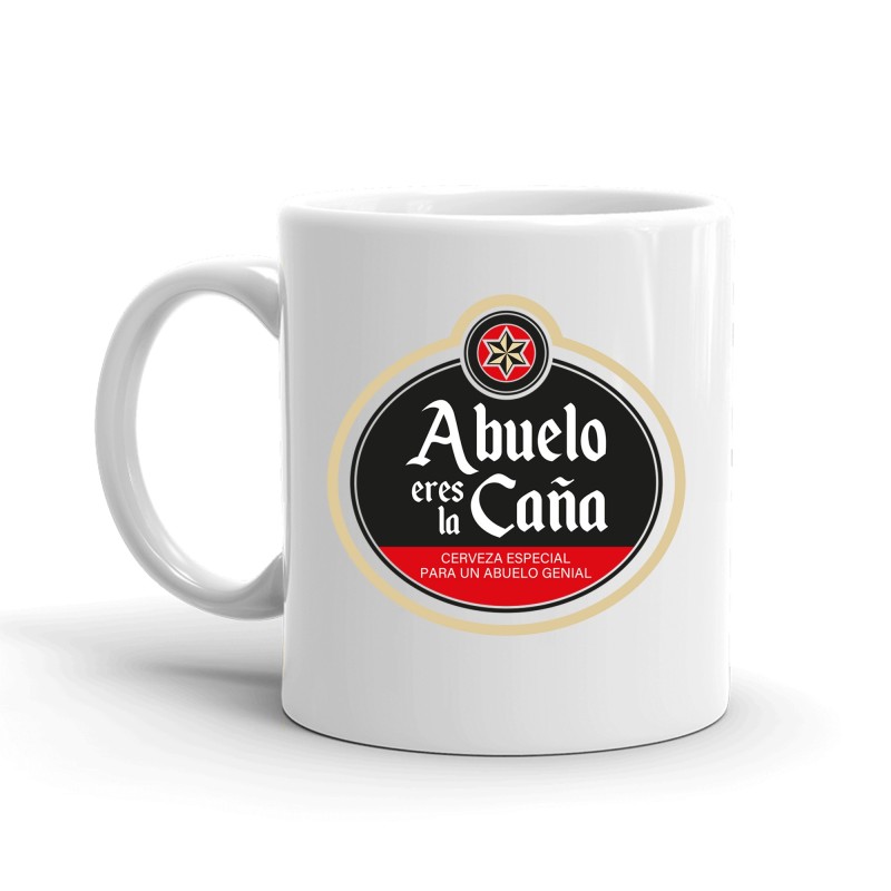 MUG CON MENSAJE ABUELO ERES LA CAÑA 8 x 8 x 9,5 cm.