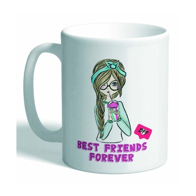 MUG CON MENSAJE BEST FRIENDS FOREVER 8 x 8 x 9,5 cm. MUG CON MENSAJE BEST FRIENDS FOREVER 8 x 8 x 9,5 cm.