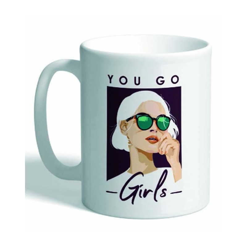 MUG CON MENSAJE YOU GO ,GIRLS 8 x 8 x 9,5 cm. MUG CON MENSAJE YOU GO ,GIRLS 8 x 8 x 9,5 cm.