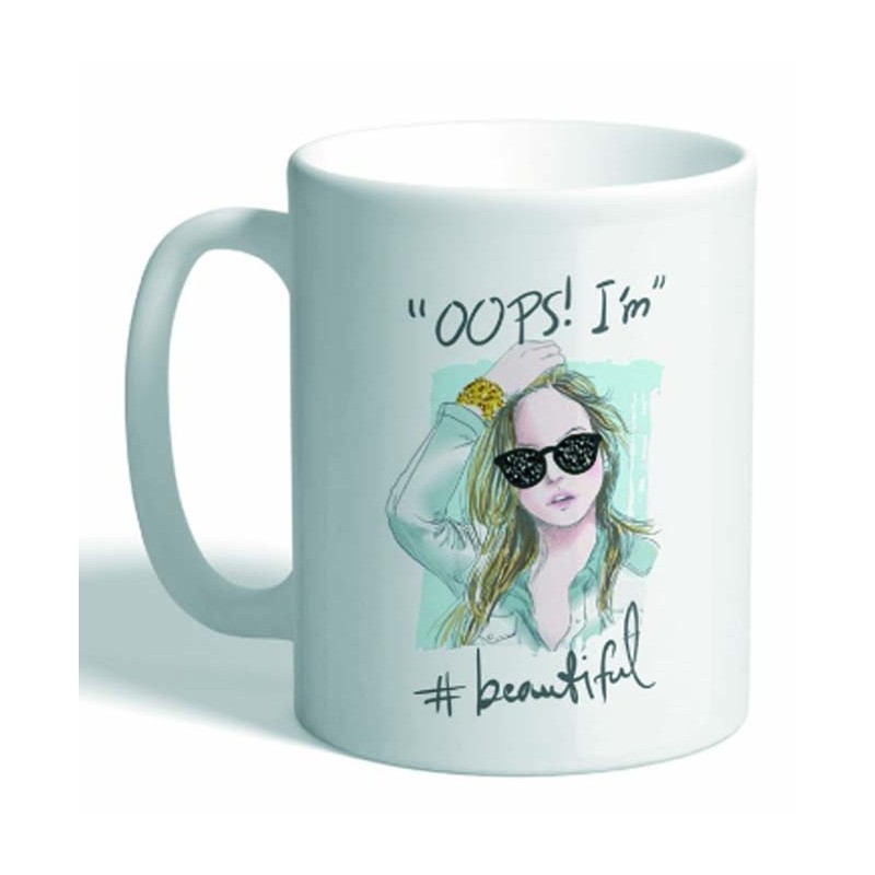 MUG CON MENSAJE I AM BEAUTIFUL 8 x 8 x 9,5 cm. MUG CON MENSAJE I AM BEAUTIFUL 8 x 8 x 9,5 cm.