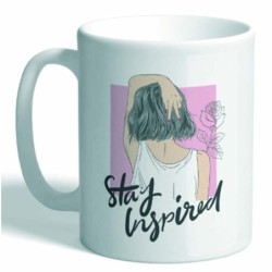MUG CON MENSAJE STAY INSPIRED 8 x 8 x 9,5 cm.