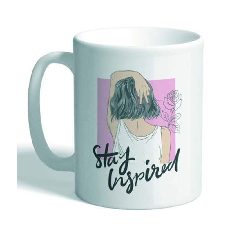 MUG CON MENSAJE STAY INSPIRED 8 x 8 x 9,5 cm. MUG CON MENSAJE STAY INSPIRED 8 x 8 x 9,5 cm.