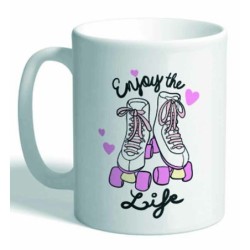 MUG CON MENSAJE ENJOY THE LIFE 8 x 8 x 9,5 cm.