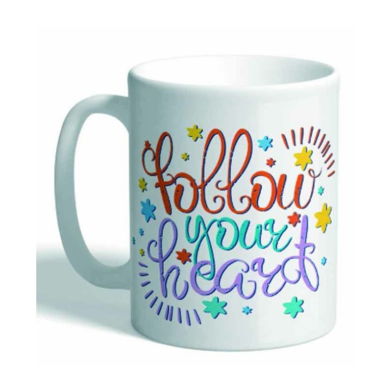 MUG CON MENSAJE FOLLOW YOUR HEART 8 x 8 x 9,5 cm. MUG CON MENSAJE FOLLOW YOUR HEART 8 x 8 x 9,5 cm.