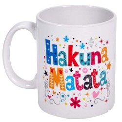 MUG CON MENSAJE, HAKUNA MATATA 8 x 8 x 9,5 cm.