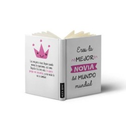LIBRETA CON MENSAJE A6,ERES LA MEJOR NOVIA.. Tamaño A6