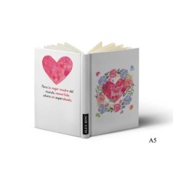 LIBRETA C/ MENSAJE A5 ,TE QUIERO ABUELA HEART/FLOW Tamaño A5