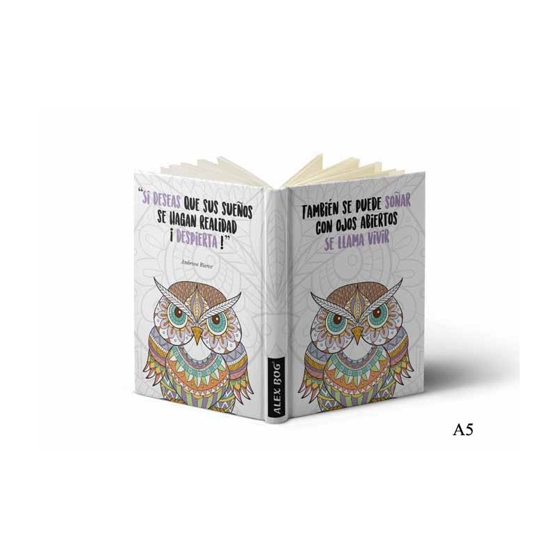 LIBRETA C/ MENSAJE A5 MANDALA BUHOS Tamaño A5 LIBRETA C/ MENSAJE A5 MANDALA BUHOS Tamaño A5