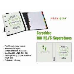CARPEBLOC 100 HOJAS,5 SEPARADORES,TODO SE ALCANZA 38 x 22 x 2 cm