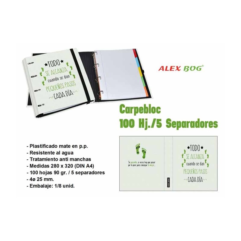 CARPEBLOC 100 HOJAS,5 SEPARADORES,TODO SE ALCANZA 38 x 22 x 2 cm CARPEBLOC 100 HOJAS,5 SEPARADORES,TODO SE ALCANZA 38 x 22 x 2 cm