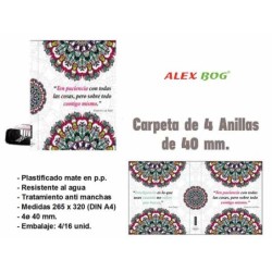 CARPETA 4 ANILLAS ,COL.MANDALA,TEN PACIENCIA CON.. 32 x 26 x 5 cm