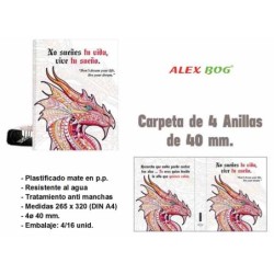 CARPETA 4 ANILLAS ,COL.MANDALA,RECUERDA QUE NADIE. 32 x 26 x 5 cm