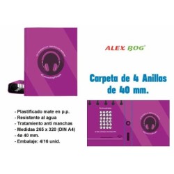CARPETA 4 ANILLAS CONECTING PEOPLE LILA 32 x 26 x 5 cm