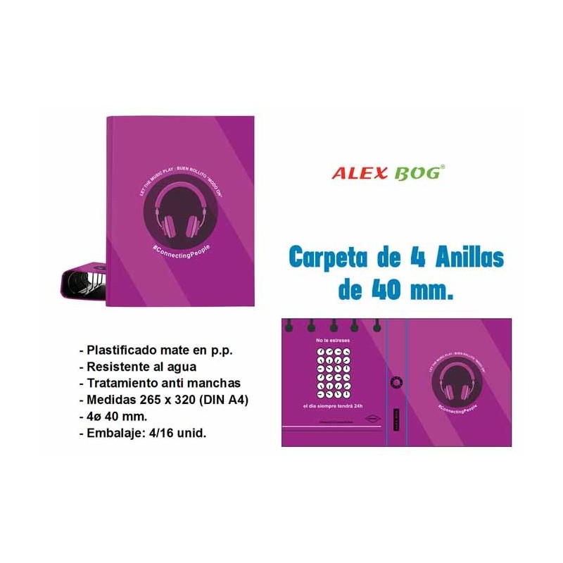 CARPETA 4 ANILLAS CONECTING PEOPLE LILA 32 x 26 x 5 cm CARPETA 4 ANILLAS CONECTING PEOPLE LILA 32 x 26 x 5 cm
