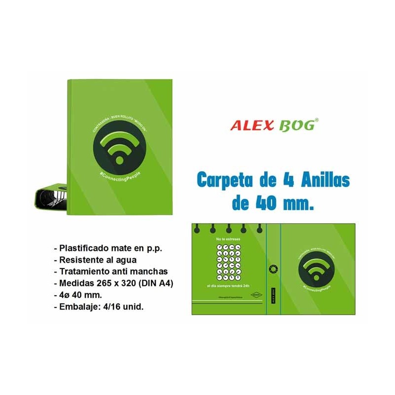 CARPETA 4 ANILLAS CONECTING PEOPLE VERDE 32 x 26 x 5 cm CARPETA 4 ANILLAS CONECTING PEOPLE VERDE 32 x 26 x 5 cm