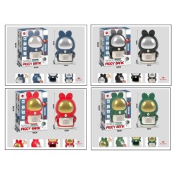 HUCHA INFANTIL PIGGY BANK CON LUZ Y SONIDO,4 COL. 26 X 13 X 18 cm.