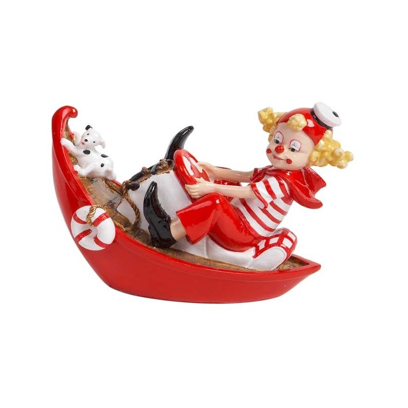 HUCHA PAYASO EN BARCA 12 x 16 x 9 cm HUCHA PAYASO EN BARCA 12 x 16 x 9 cm