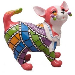 GATO CERAMICA BIGOTES HOLLYWOOD 19 x 20 x 9 cm