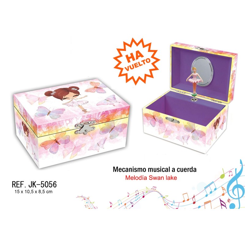 JOYERO MUSICAL PEQ. COL.BALLERINA BUTERFLYS 15 x 10,50 x 8,50 cm. JOYERO MUSICAL PEQ. COL.BALLERINA BUTERFLYS 15 x 10,50 x 8,50 cm.